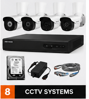 CCTV system kit with cameras and recorder
